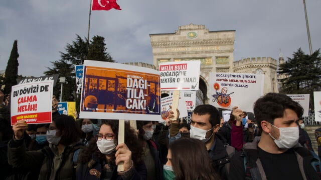 Protesta estudiantil en la Universidad de Bogazici, en Estambul