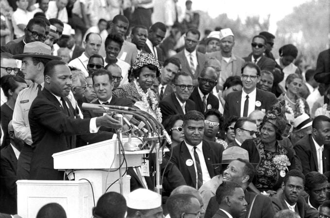 Martin Luther King Jr., durante el discurso "I have a dream"