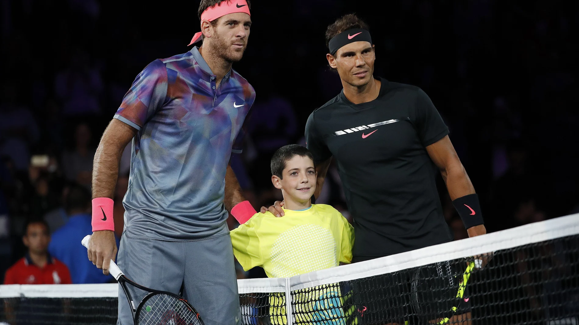Juan Martín del Potro y Rafa Nadal antes de su duelo en el US Open de 2017