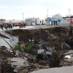 El hundimiento dejó un agujero de 20 metros de profundidad