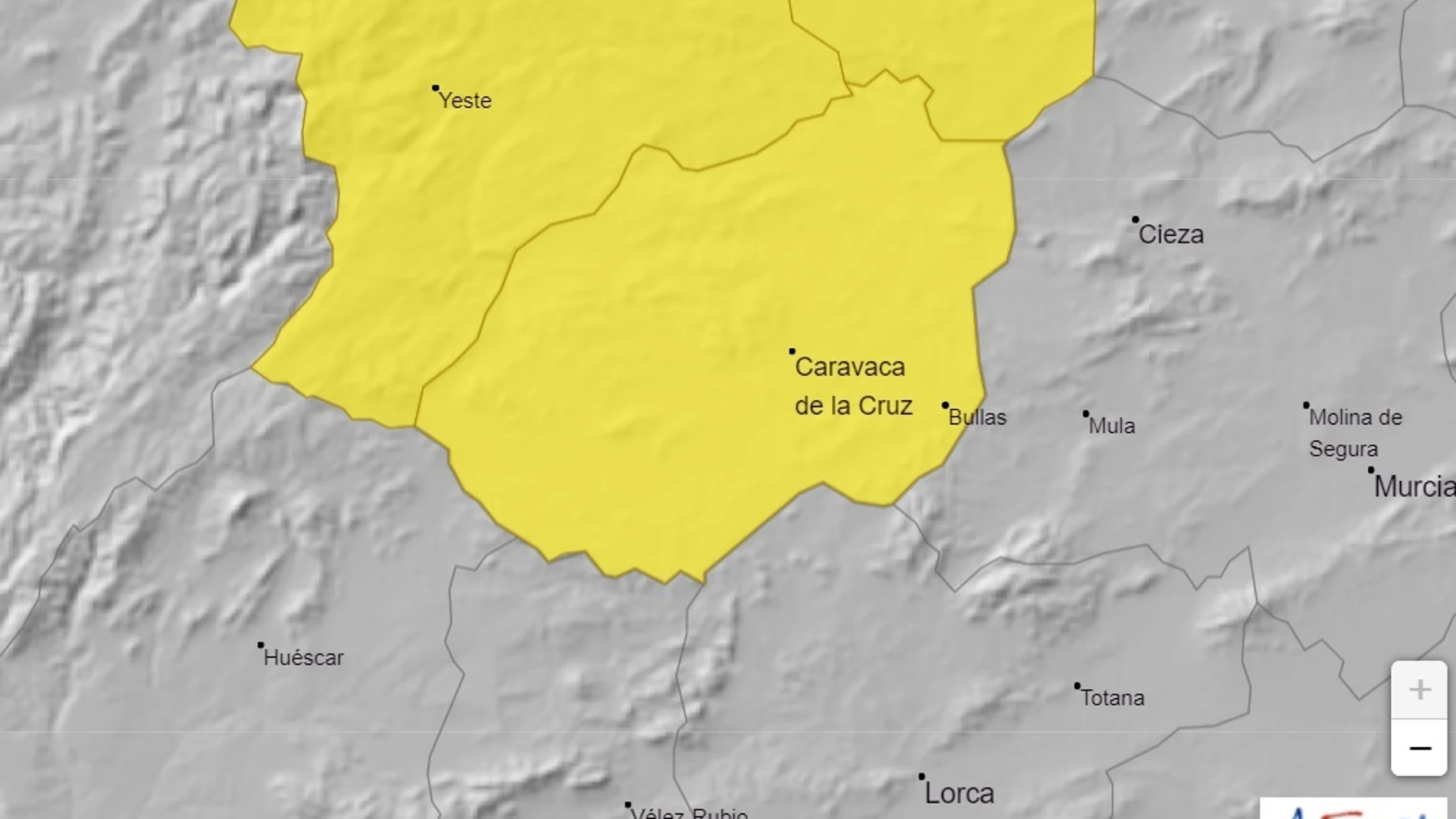Aviso amarillo por temperaturas mínimas en la comarca del Noroeste (Murcia)AEMET12/01/2021