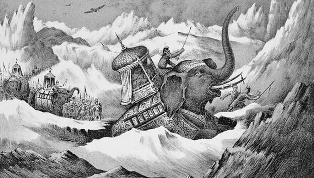 Los elefantes fueron un elemento indispensable en el célebre paso de Aníbal por los Alpes