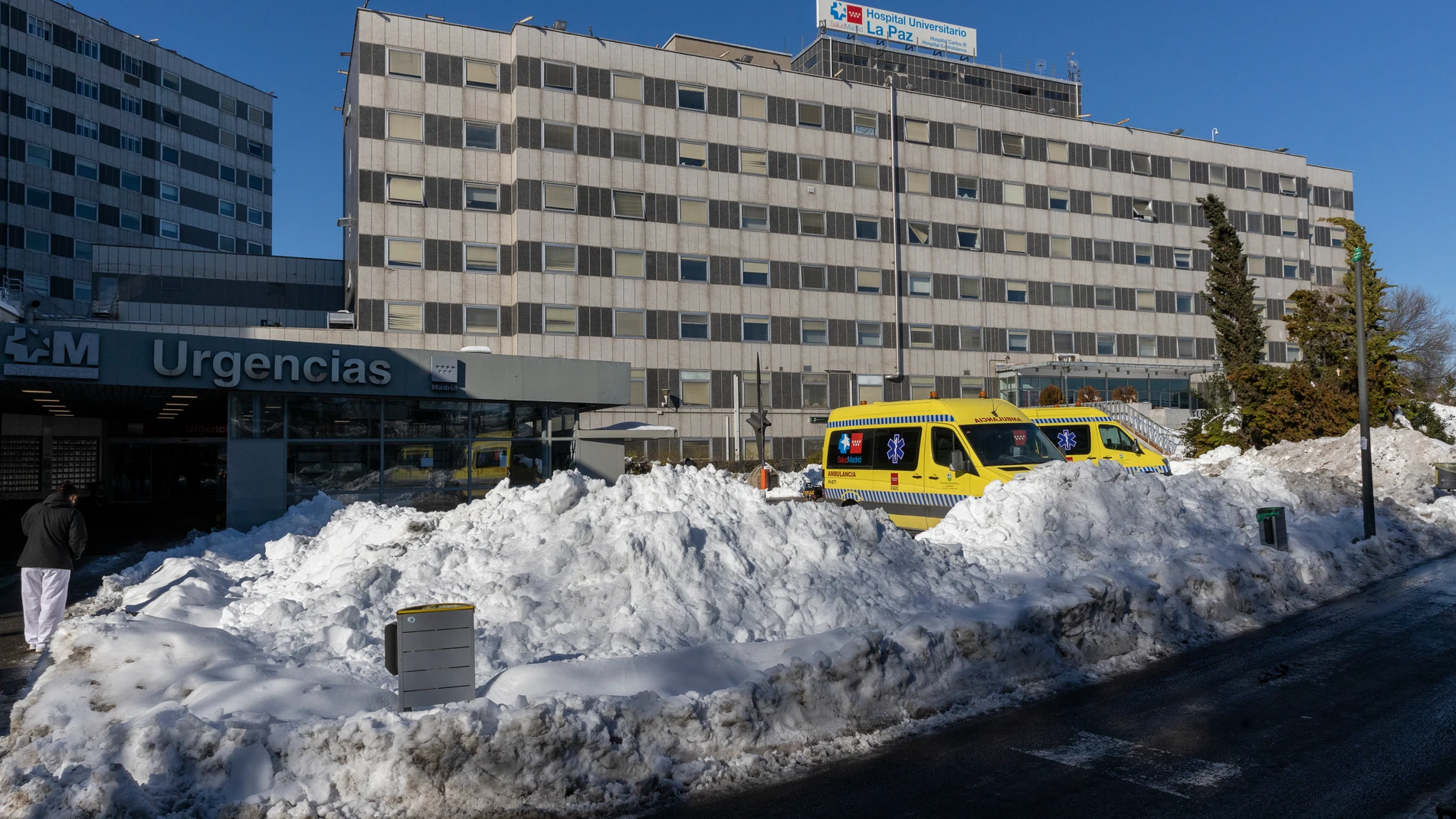 El temporal Filomena ha obligado a los hospitales a poner en marcha sus protocolos de emergencias