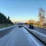 Las placas de hielo están provocando muchas dificultades para circular por las carreteras palentinas