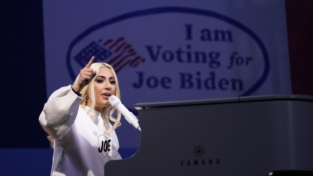 Lady Gaga durante un acto de precampaña del demócrata Joe Biden en Pittsburgh