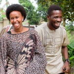 Bobi Wine y su mujer Barbara Itungo Kyagulanyi antes de acudir a votar