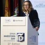 Nadia Calviño, vicepresidenta tercera y ministra de Asuntos Económicos y Transformación Digital ha participado en el coloquio inaugural de la segunda sesión del foro Económico Spain Investors Day (SID)