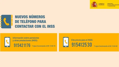 Los nuevos números de teléfono de la Seguridad Social