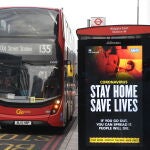 London (United Kingdom), 15/01/2021.- An advert is on display at a bus stop in London, Britain, 15 January 2021, as the National Health Service (NHS) continues to be under pressure over a sharp increase in hospital admissions in the country due to coronavirus disease (COVID-19) infection rates. The British government has announced that mass vaccination centers will start operating from 15 January 2021 in London, Newcastle, Manchester, Birmingham, Bristol, Surrey and Stevenage. (Reino Unido, Londres) EFE/EPA/FACUNDO ARRIZABALAGA