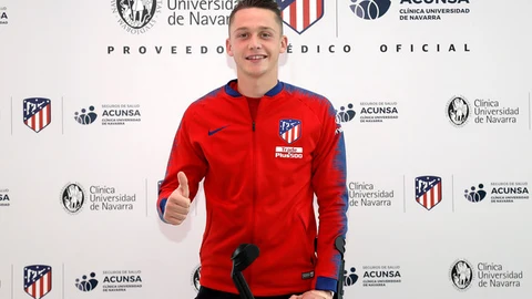 Borja Garcés con el Atlético de Madrid.