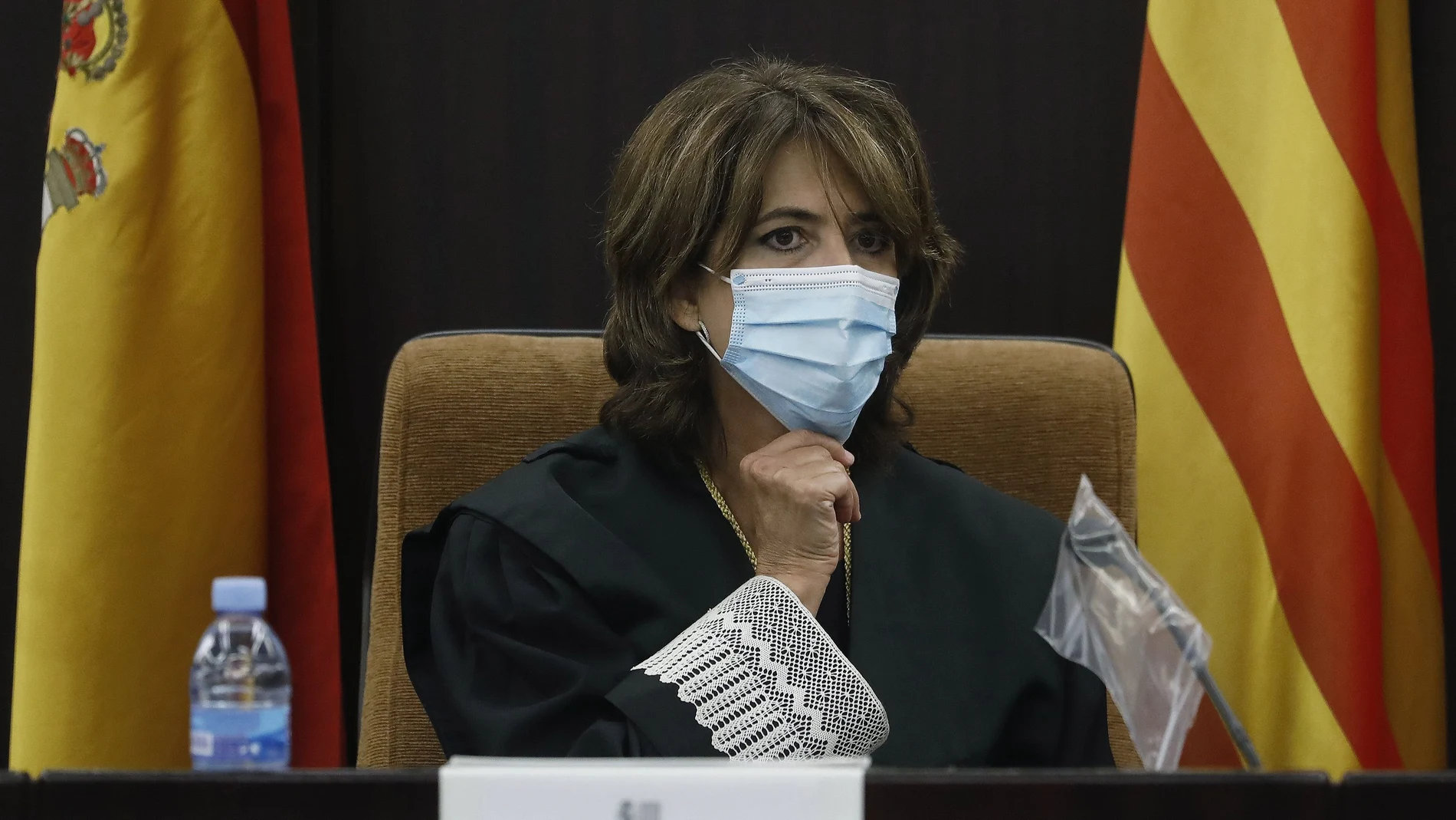 La fiscal general del Estado, Dolores Delgado, durante el acto de toma de posesión de los fiscales jefe de área de Mataró-Arenys, Vilanova i la Geltrú-Gavá y Manresa-Igualada-Vic