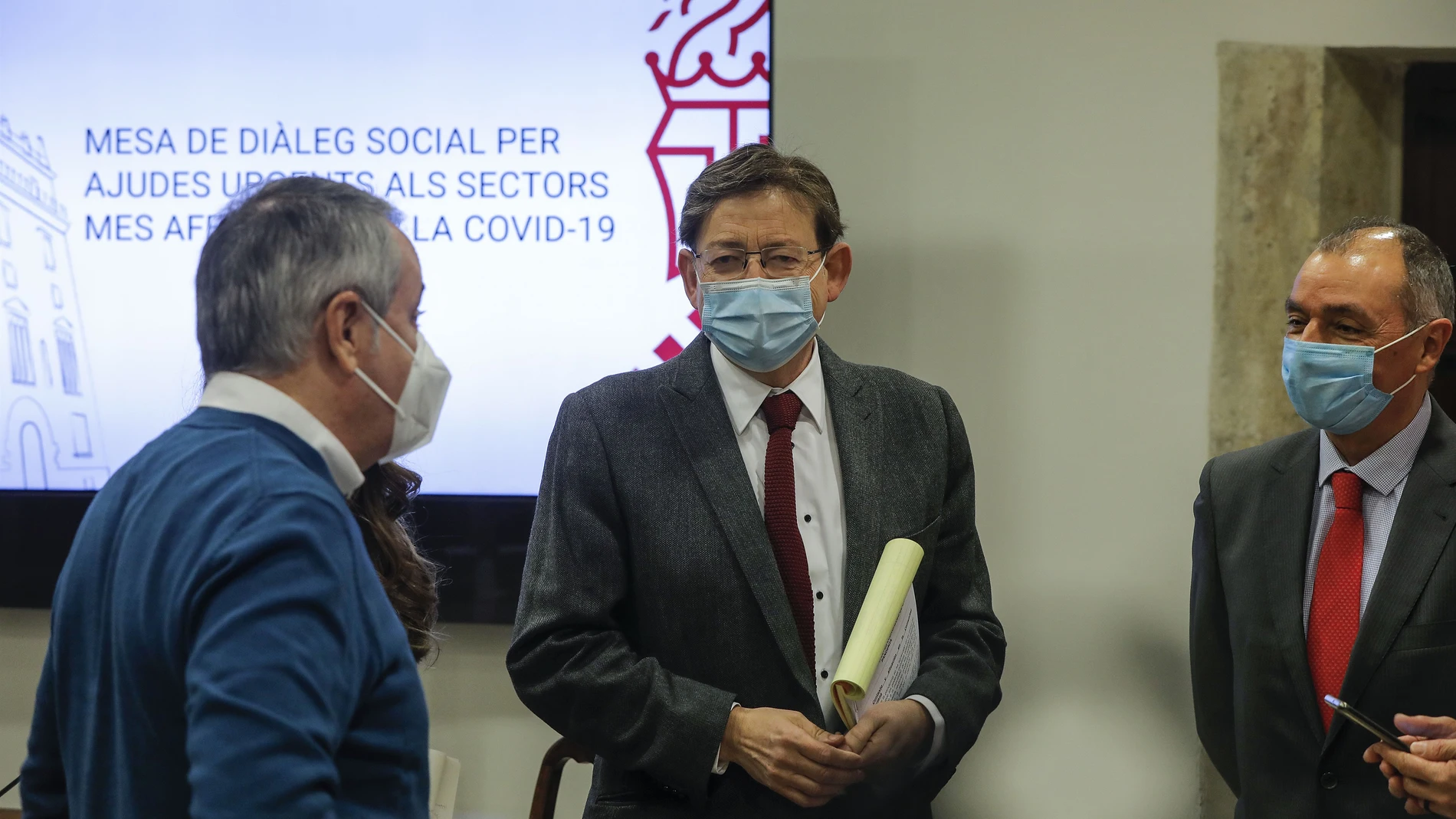 Puig y los agentes sociales han presentado hoy el Plan Resiste para los sectores más afectados por la pandemia con 340 millones