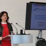La vicepresidenta segunda de la Diputación y responsable del área de Gestión Económica Administrativa, Margarita del Cid, en la presentación de las cuentas para 2021