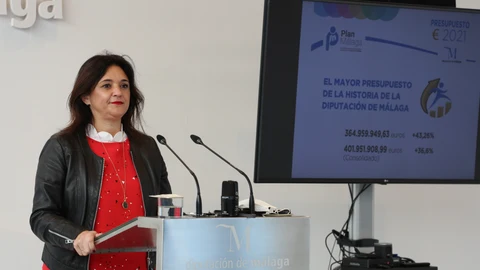La vicepresidenta segunda de la Diputación y responsable del área de Gestión Económica Administrativa, Margarita del Cid, en la presentación de las cuentas para 2021