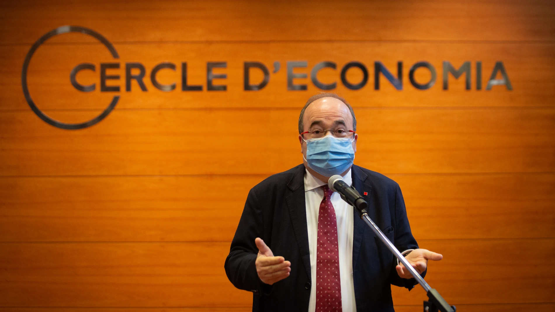 El primer secretario del PSC, Miquel Iceta, interviene hoy en un encuentro sobre "El papel del sector público en el relanzamiento de la productividad" organizado por el Círculo de Economía, en Barcelona
