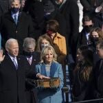 Joe Biden is sworn in as the 46th President of the United States on Capitol Hill in Washington on Wednesday, Jan. 20, 2021. (Erin Schaff/The New York Times via AP, Pool)