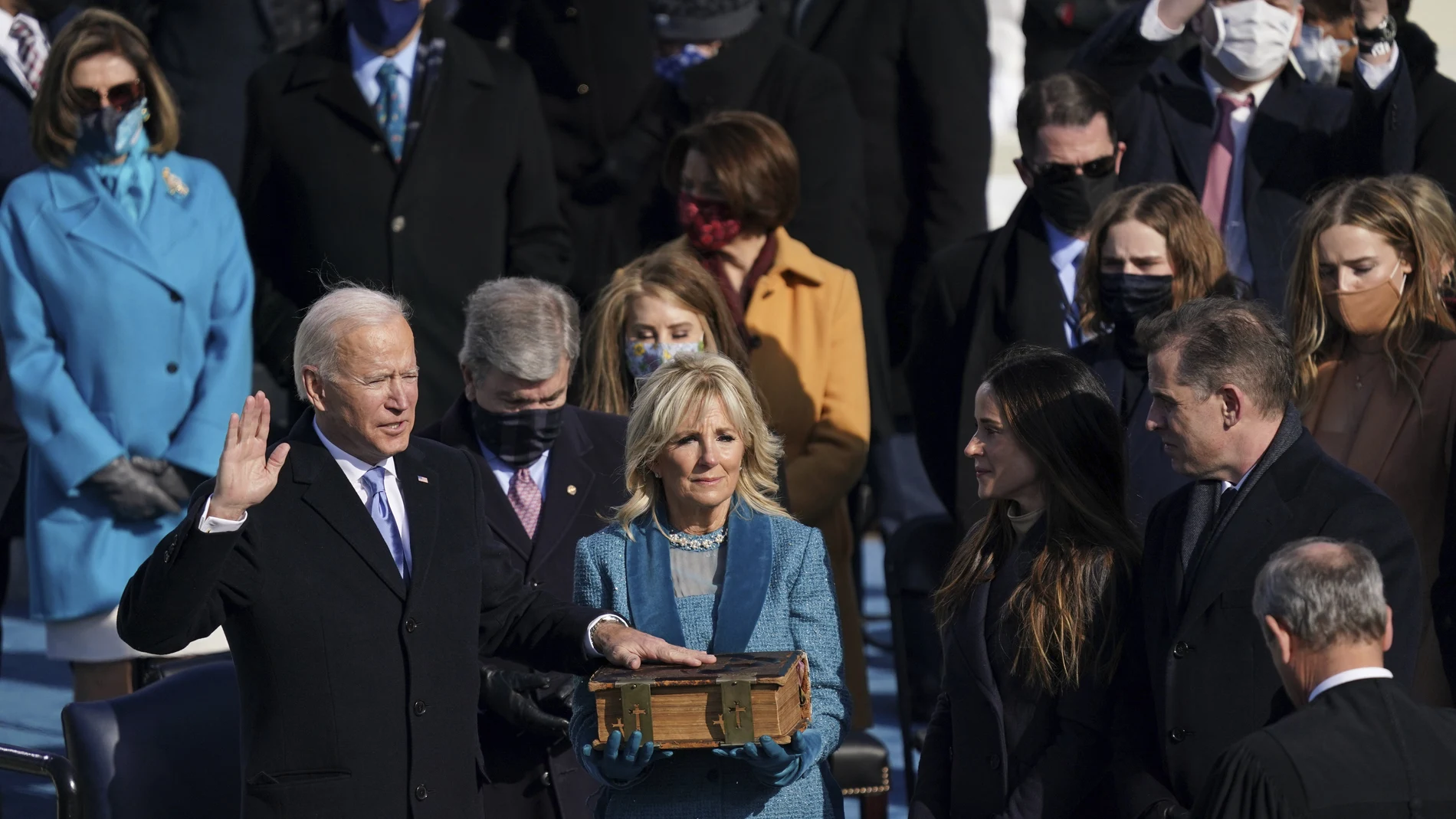 Joe Biden is sworn in as the 46th President of the United States on Capitol Hill in Washington on Wednesday, Jan. 20, 2021. (Erin Schaff/The New York Times via AP, Pool)
