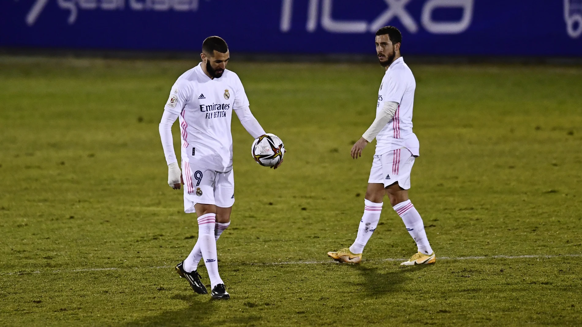 Benzema y Hazard, en el Alcoyano-Real Madrid