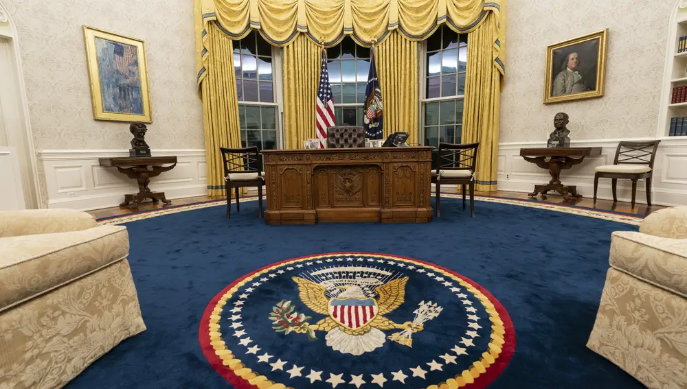 El Despacho Oval de la Casa Blanca redecorado por Biden en su primer día como presidente de EE UU
