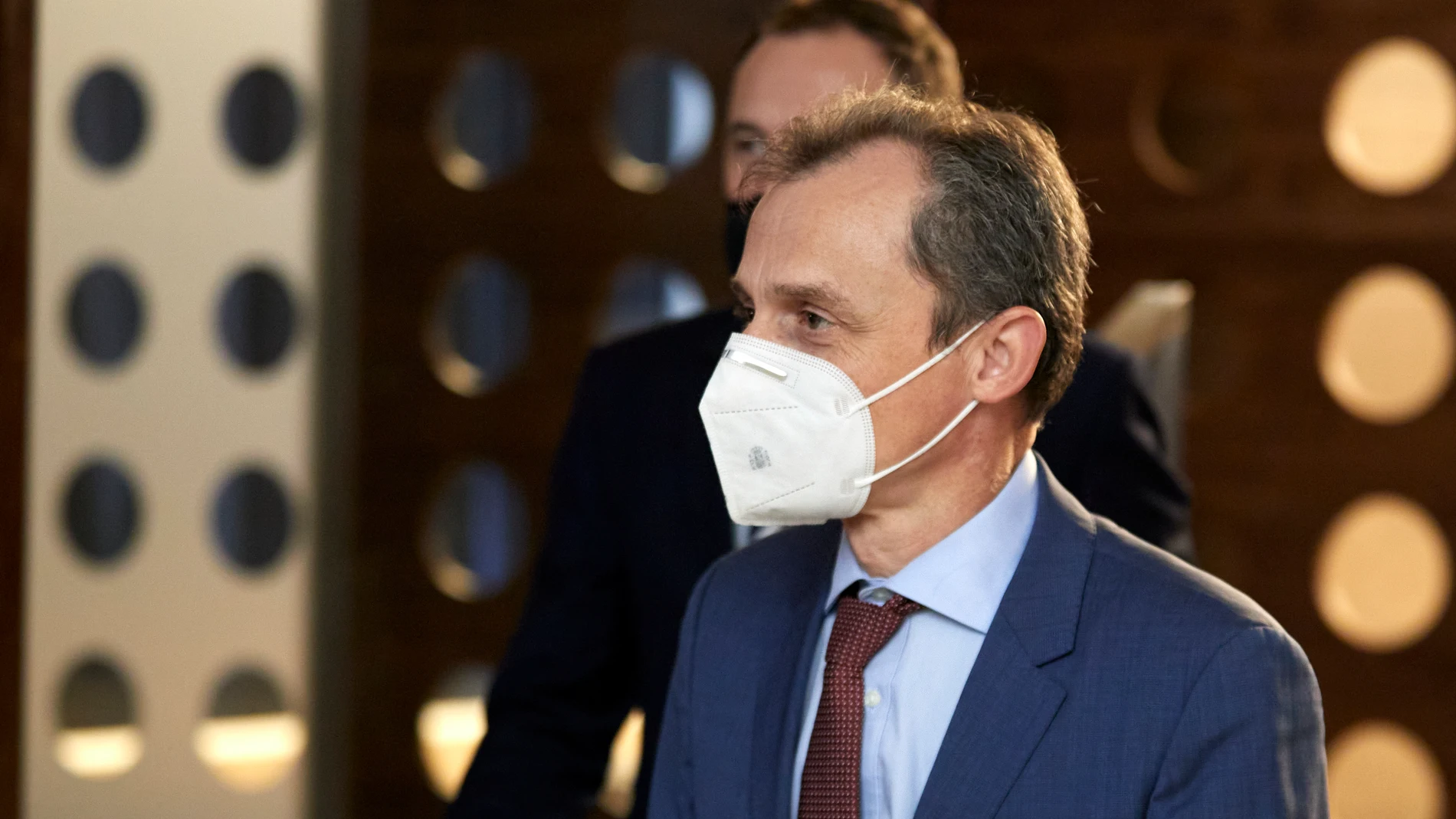 El ministro de Ciencia e Innovación, Pedro Duque, acude al Hotel Ercilla, para intervenir en la reunión de la Confederación Empresarial Vasca (Confebask), en Bilbao, Euskadi (España), a 21 de enero de 2021.21 ENERO 2021;PEDRO DUQUE;EUSKADI;ERCILLA;CONFEDERACINO EMPRESARIAL VASCAIon Alcoba / Europa Press21/01/2021