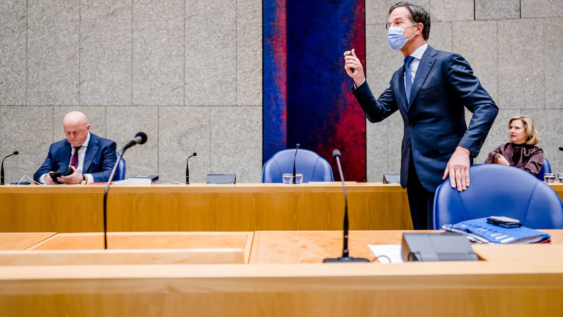 el primer ministro en funciones, Mark Rutte, ayer en el Parlamento