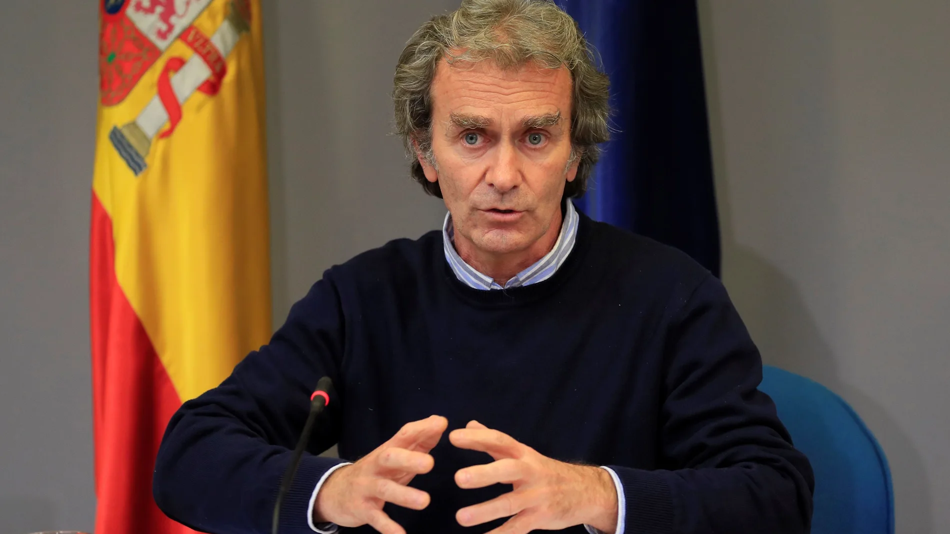 El director del Centro de Alertas y Emergencias (CCAES), Fernando Simón, durante la rueda de prensa para evaluar el estado de la pandemia de la COVID-19,
