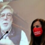 El presidente de CEOE Castilla y León, Santiago Aparicio; la presidenta de CEOE Valladolid, Ángela de Miguel, y la presidenta de la Asociación Provincial de Empresarios de Hostelería de Valladolid, María José Hernández, ofrecen una rueda de prensa por vía telemática, para realizar balance de la situación del sector desde el comienzo de la crisis del COVID-19