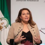 La consejera de Agricultura, Carmen Crespo, durante la rueda de prensa posterior a la reunión del Consejo de Gobierno