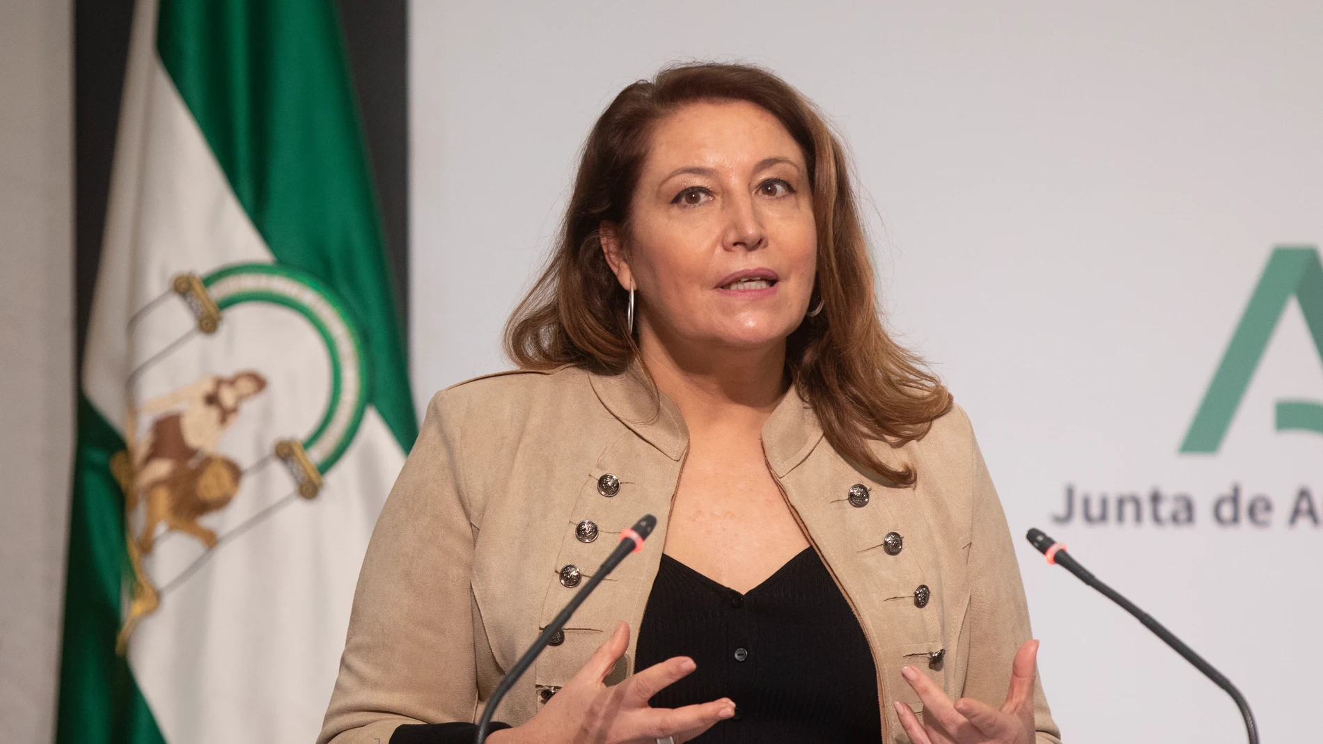 La consejera de Agricultura, Carmen Crespo, durante la rueda de prensa posterior a la reunión del Consejo de Gobierno