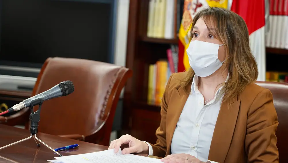 La consejera de Educación, Rocío Lucas, comparece en rueda de prensa telemática para informar del programa ‘Releo Plus''.