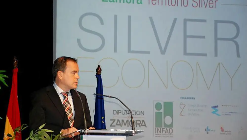 El presidente de la Diputación de Zamora, Francisco José Requejo, durante el Congreso Internacional "Silver Economy"
