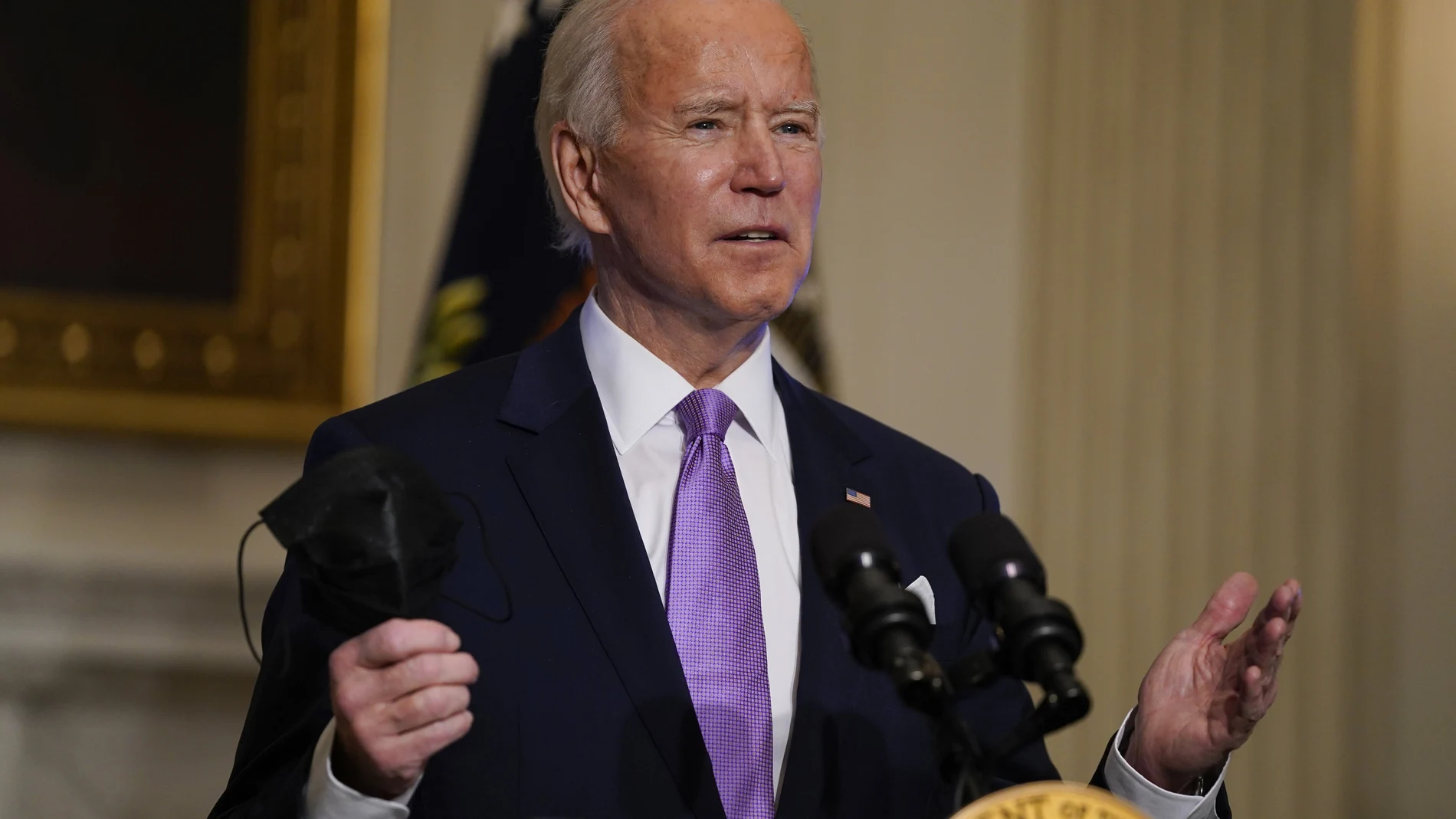 Joe Biden, presidente de Estados Unidos, en una declaración institucional en La Casa Blanca