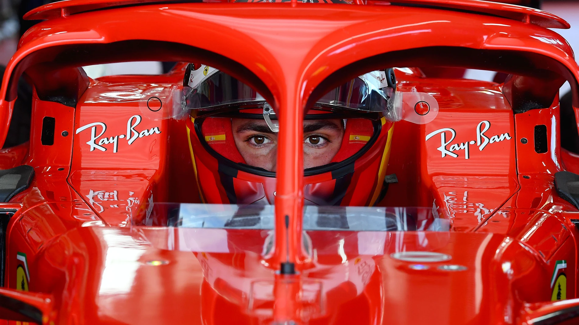 Carlos Sainz pilotó el monoplaza de Ferrari de 2018