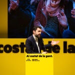 El presidente del Parlament, Roger Torrent interviene durante el inicio de la campaña electoral para los comicios del 14 de febrero