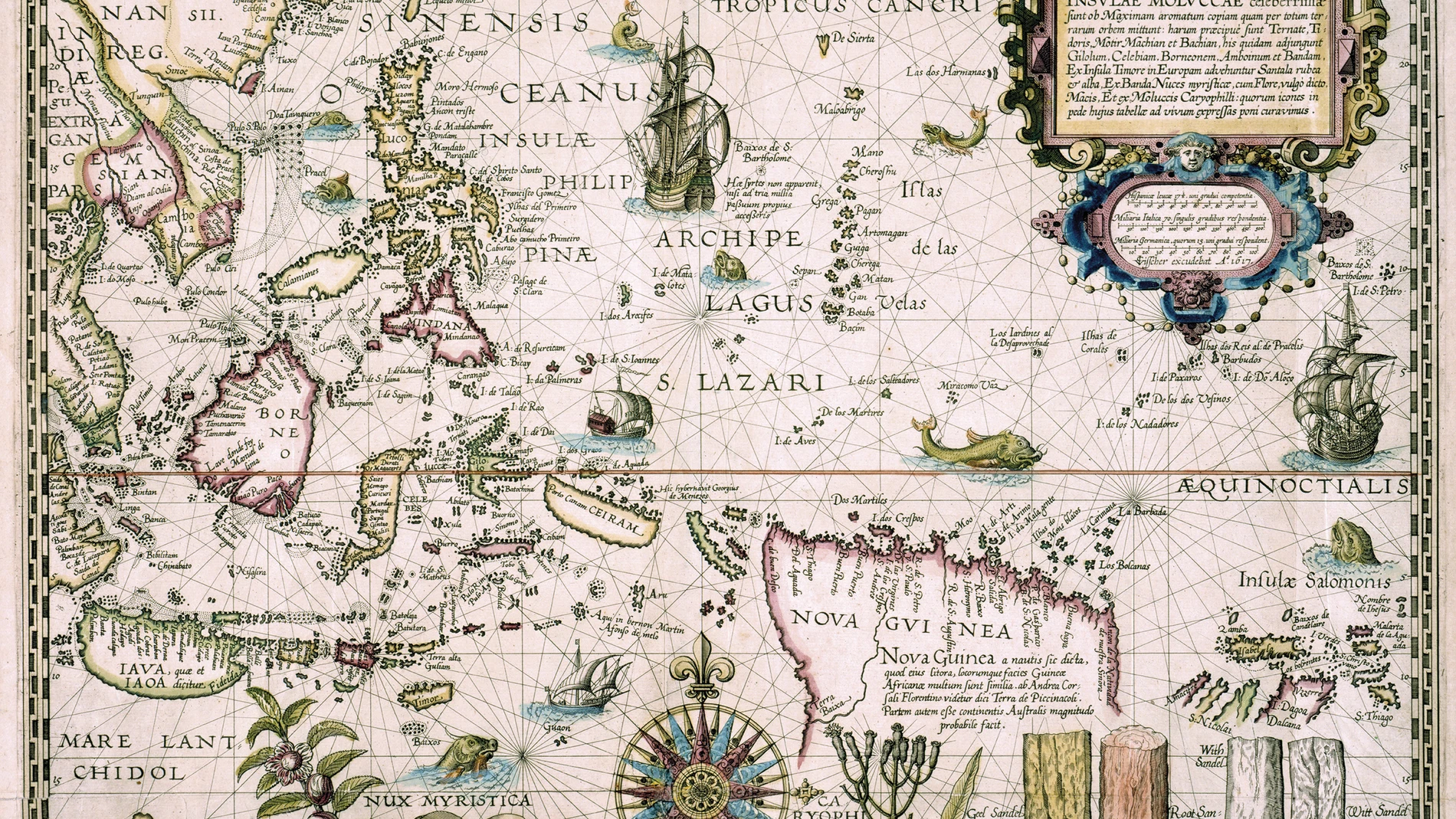 Mapa de las islas Molucas de Petrus Plancius, 1594 (Paulus Swaen)