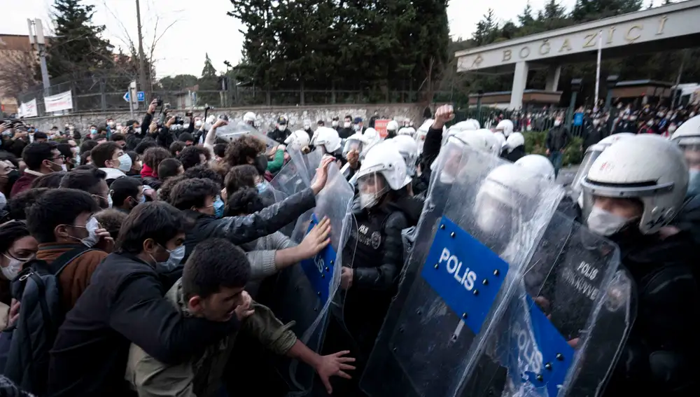 Protesta estudiantil en la Universidad de Bogazici, en Estambul
