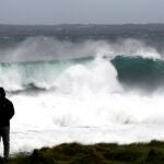 Olas provocadas por un temporal marítimo en Ferrol