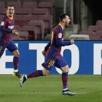 Messi celebra su gol de falta al Athletic