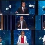 Los nueve candidatos a las elecciones catalanas en el debate de RTVE