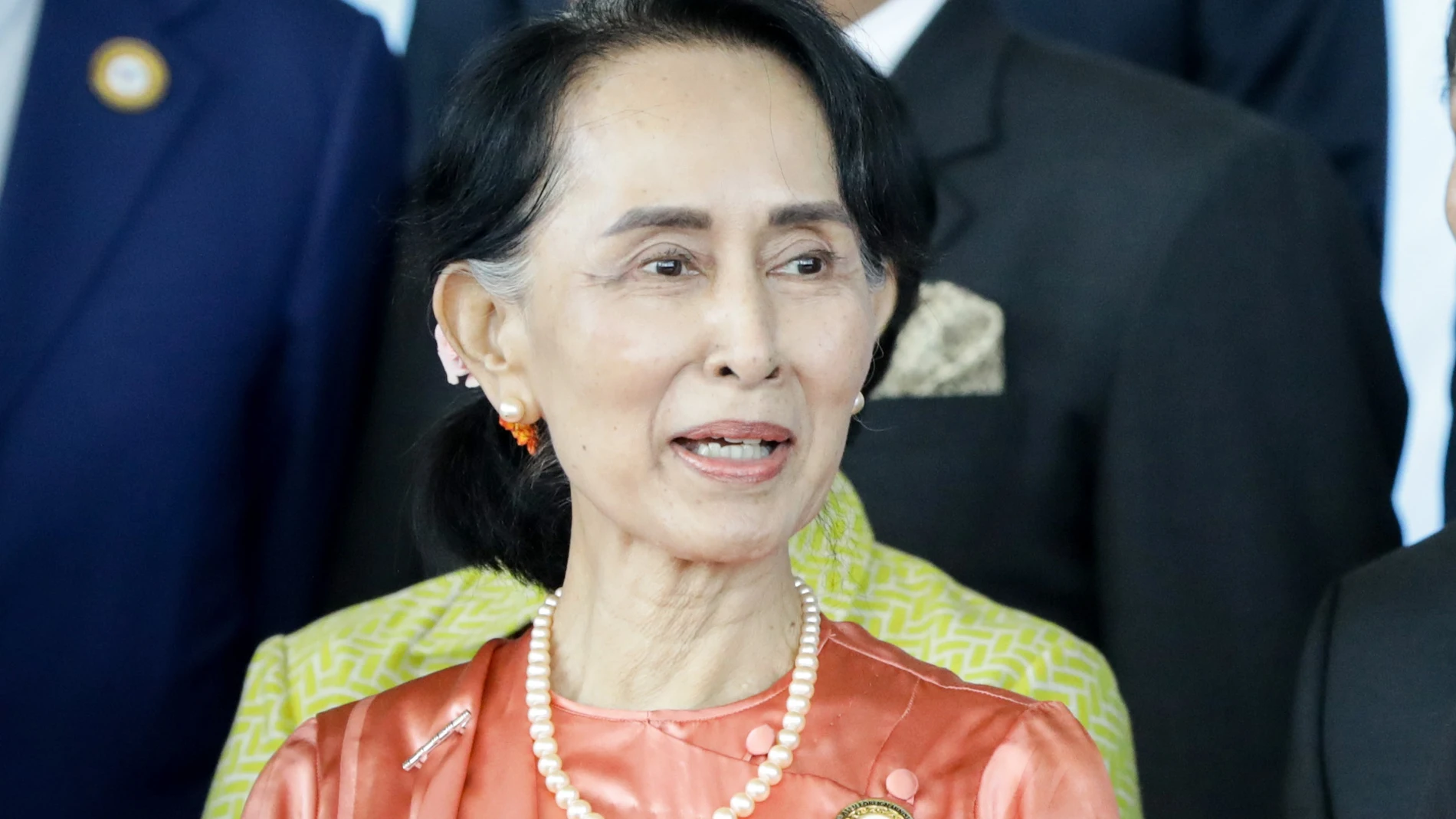 FILED - 20 November 2017, Myanmar, Naypyidaw: State Counsellor of Myanmar Aung San Suu Kyi attends the 13th Asia-Europe Meeting. Myanmar's detained leader Aung San Suu Kyi, who was arrested during a coup on Monday, has released a statement urging the country's people to oppose the military's power grab, her party has said. Photo: Kay Nietfeld/dpa (Foto de ARCHIVO)20/11/2017 ONLY FOR USE IN SPAIN
