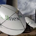 Antenas de telecomunicaciones de Cellnex al lado de Torrespaña, conocida popularmente como «El Pirulí», en Madrid
