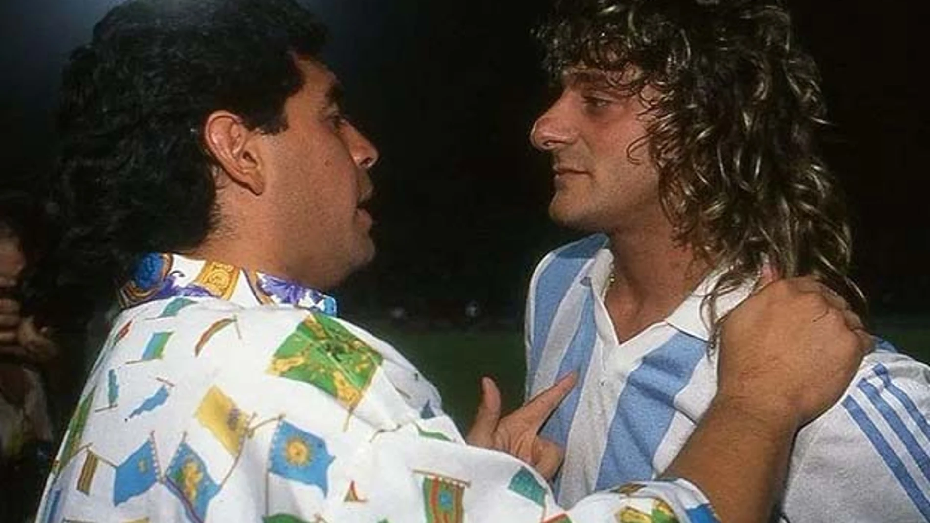 Diego Armando Maradona y Claudio 'El Turco' García.
