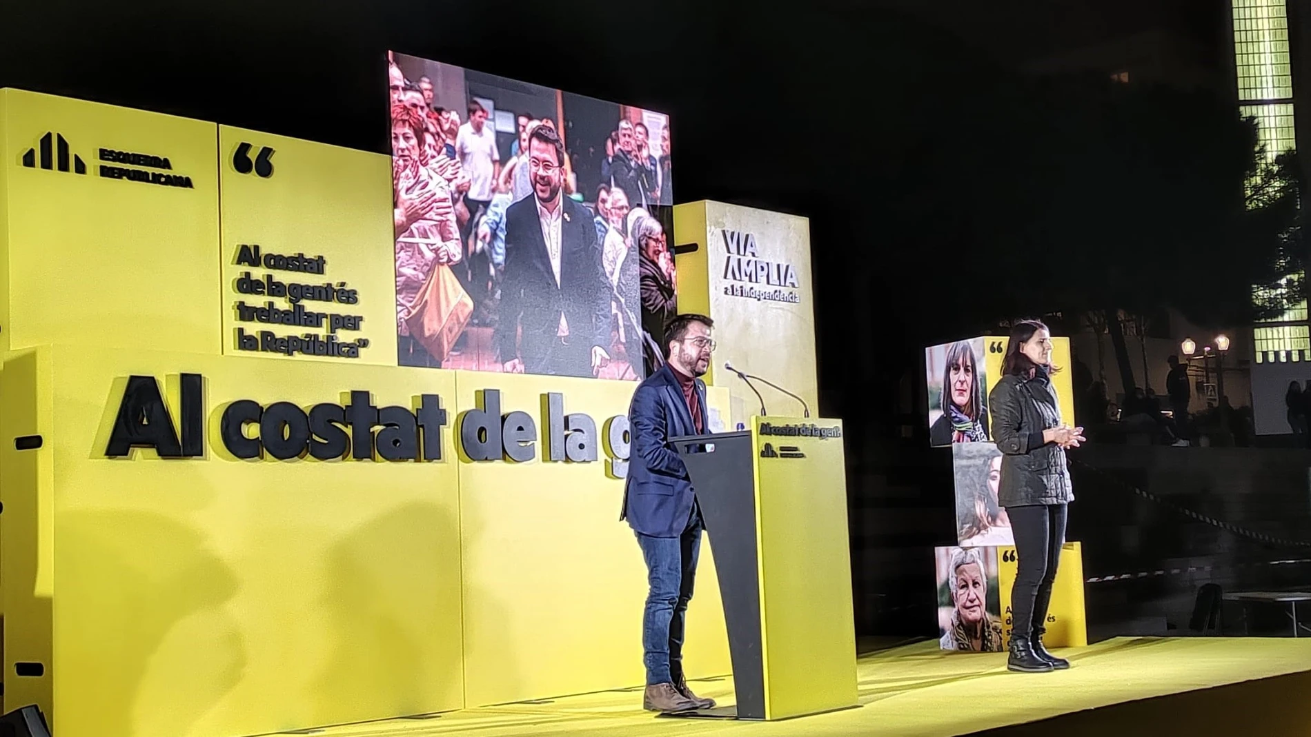 El vicepresidente de la Generalitat en funciones y candidato de ERC a la Presidencia, Pere Aragonès, en un mitin de campaña en el Parc del Clot de Barcelona.EUROPA PRESS05/02/2021