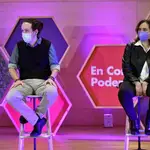 Pablo Iglesias y Ada Colau en el acto de campaña de este sábado
