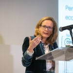 La ministra de Asuntos Económicos y Transformación Digital, Nadia Calviño, en una intervención en el Cercle d'Economia, en BarcelonaDavid Zorrakino / Europa Press08/02/2021