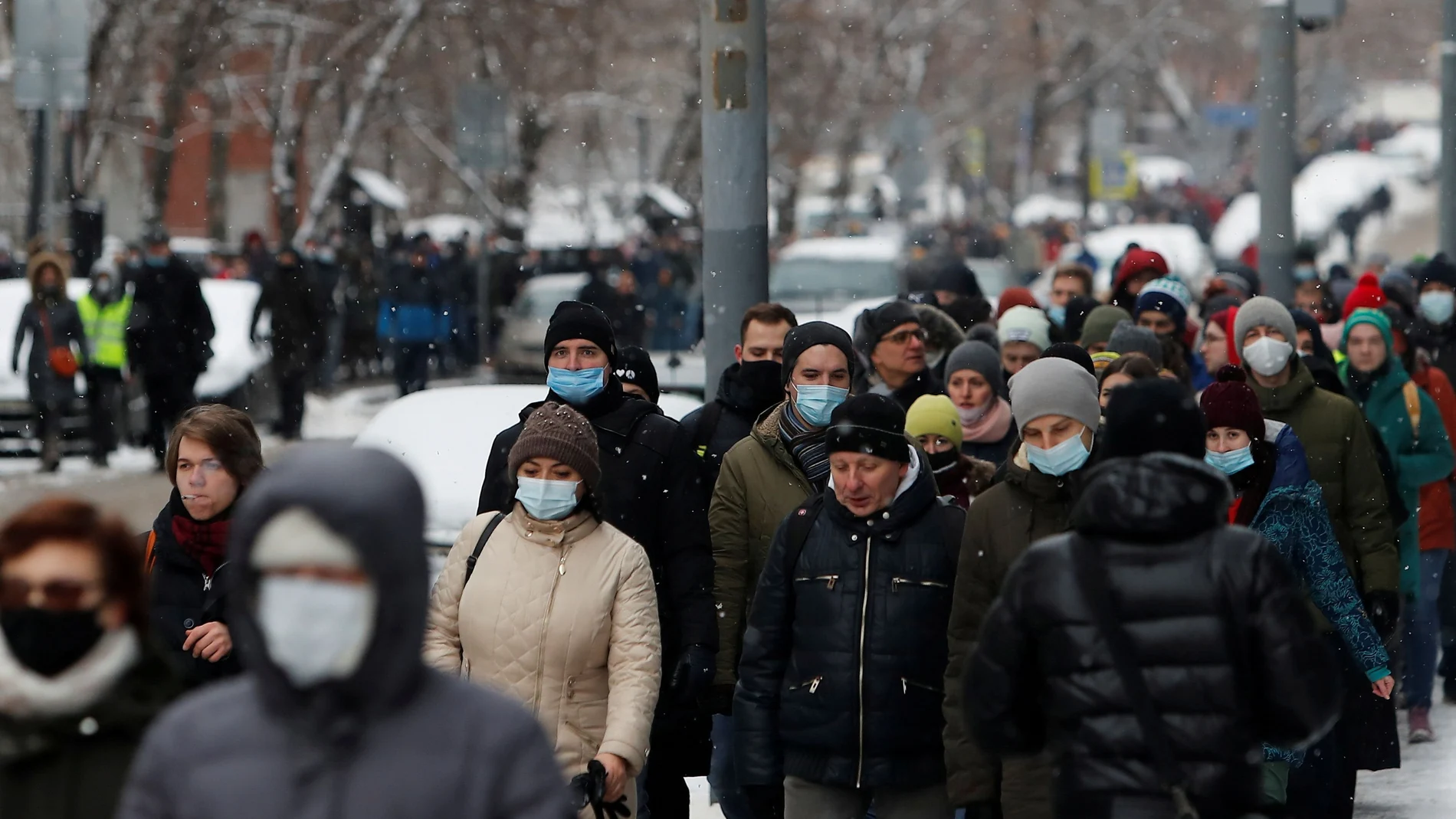Imagen de una de las manifestaciones en apoyo a Alexei Navalni
