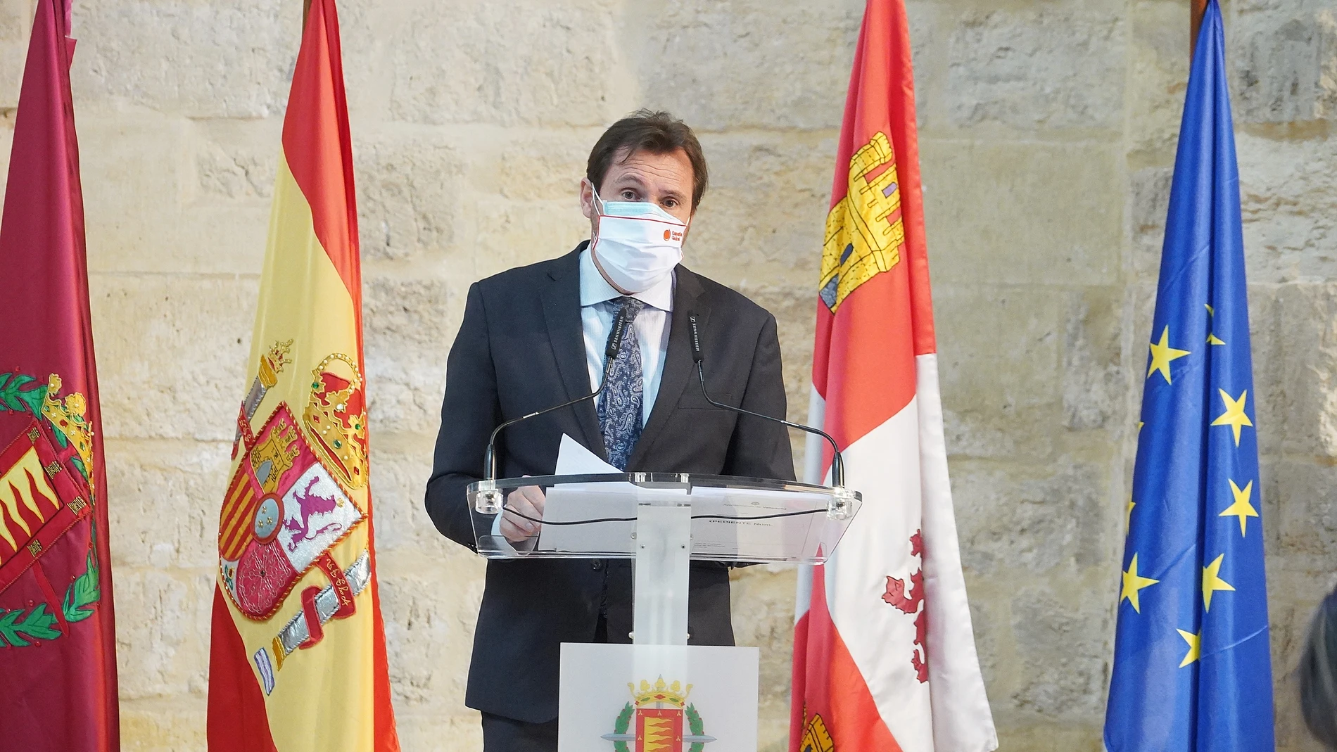 El alcalde de Valladolid, Óscar Puente, durante su intervención