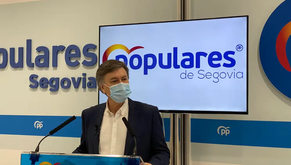 Francisco Vázquez durante la rueda de prensa en Segovia.PPCYL08/02/2021