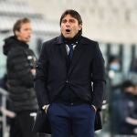 El entrenador del Inter, Antonio Conte, en el partido de vuelta de la Copa de Italia contra la Juventus.