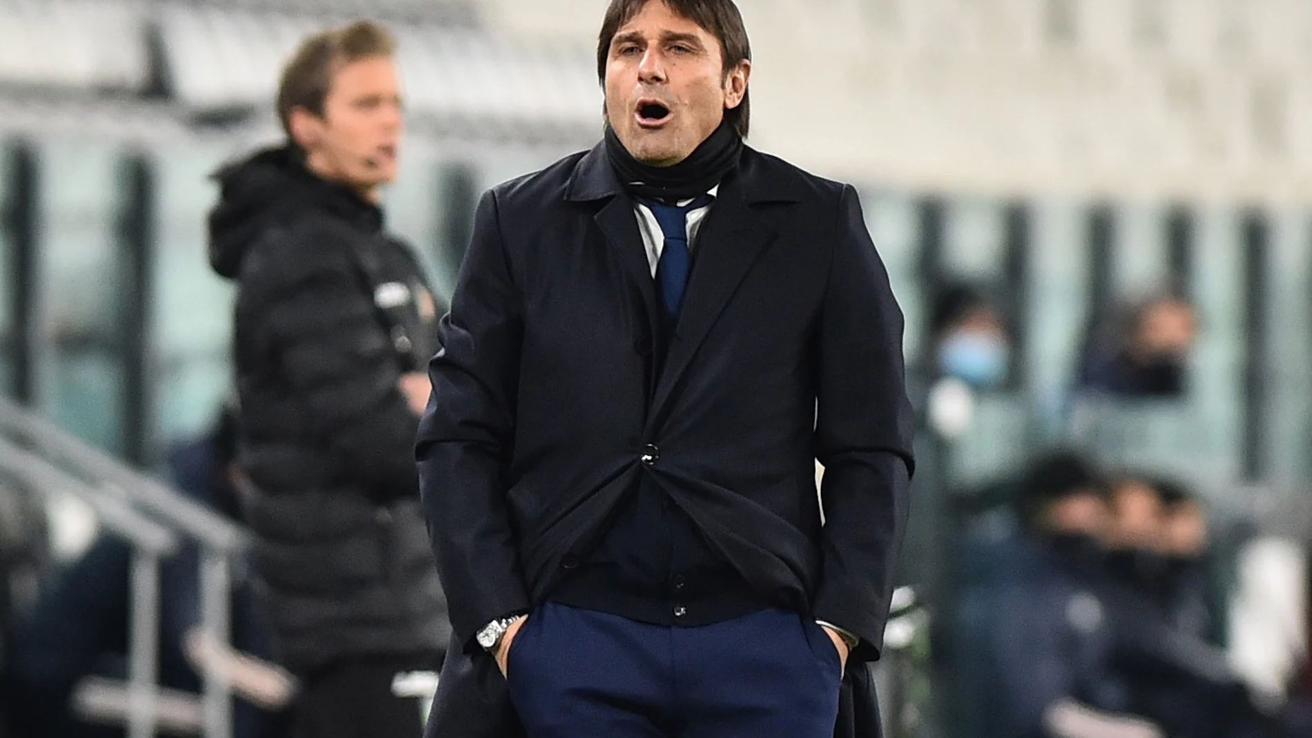 El entrenador del Inter, Antonio Conte, en el partido de vuelta de la Copa de Italia contra la Juventus.